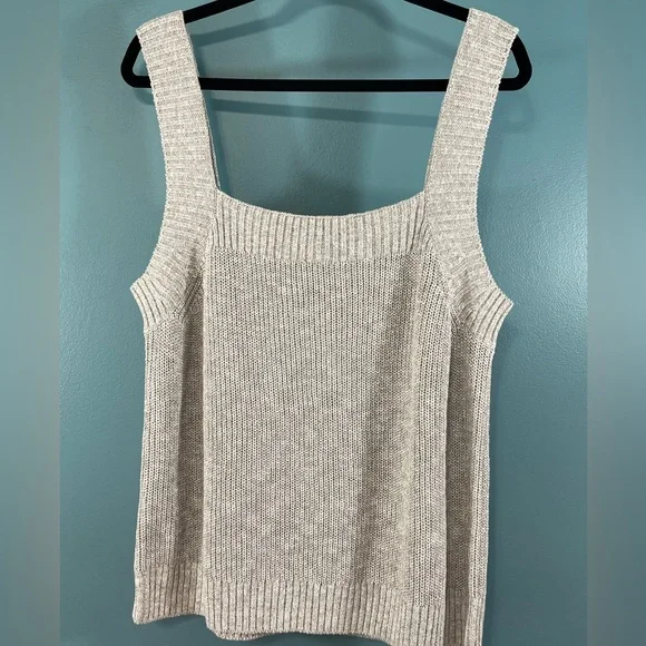 Tommy Bahama Sanibel Linen Sweater Tank Top Size L Natural Tan - Picture 5 of 7